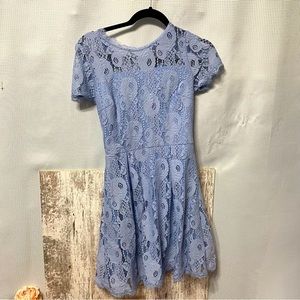 Francesca’s blue lace bohemian dress XS